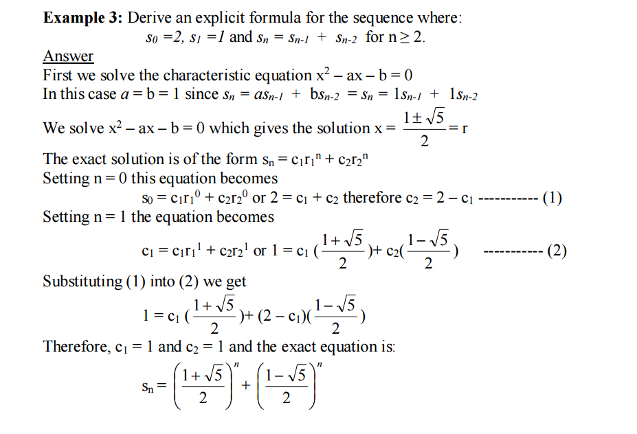 Deriving the Characteristic Equation, discrete mathematics - Solving characteristic equations... - Mathematics Stack Exchange
