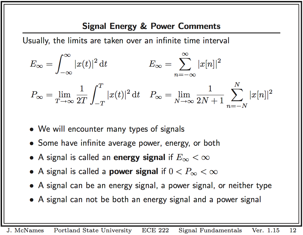 Defining Electric Power and Energy, definition of power signals and energy signals - Electrical Engineering Stack Exchange