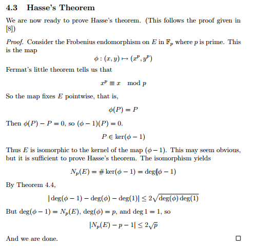 Elliptic curves over finite fields, Hasse's Theorem for Elliptic Curves over Finite Fields + proof clarification - Mathematics Stack ...