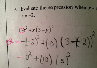 Evaluation of algebraic expressions, PEMDAS and powers – Math Mistakes