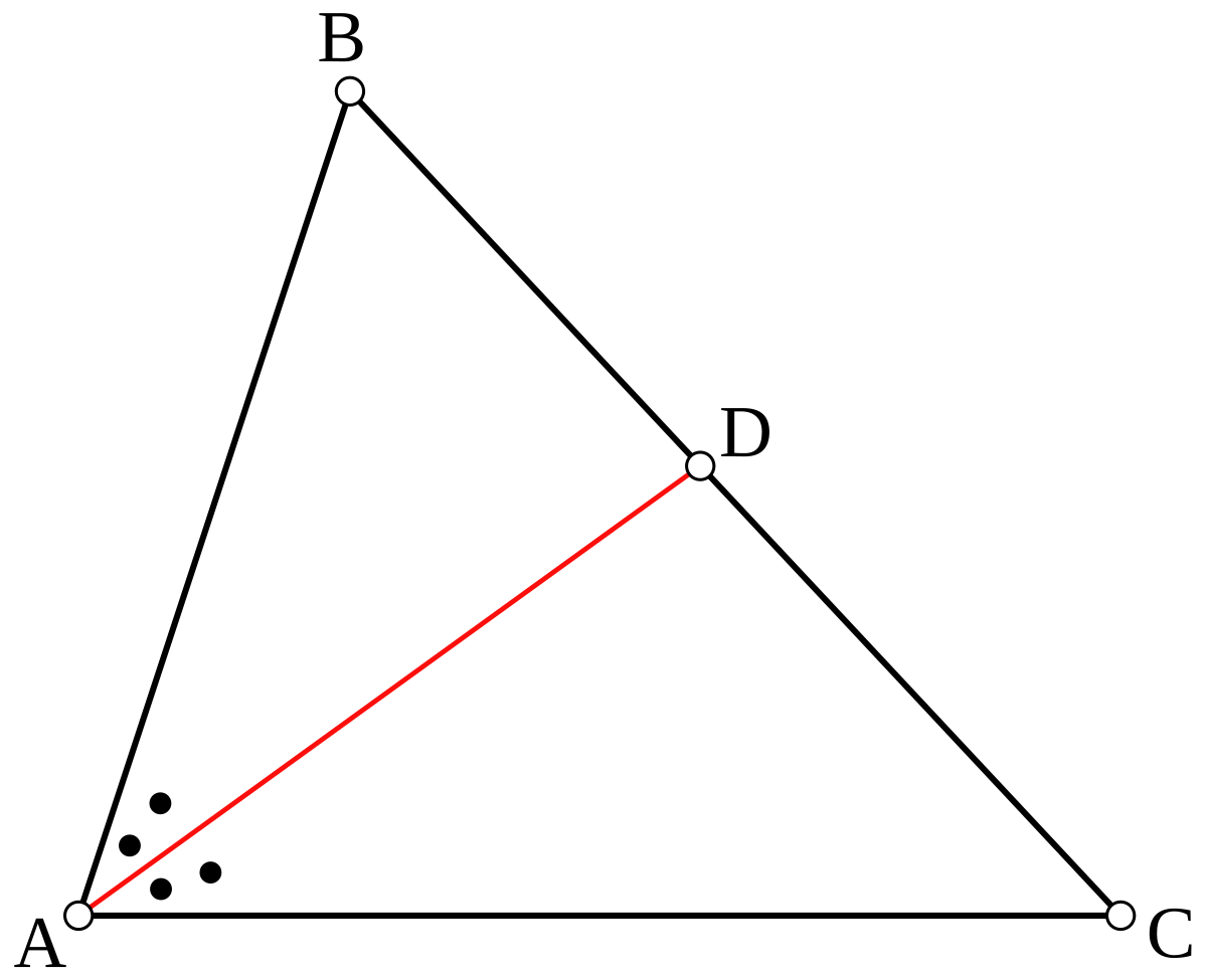 Geometric theorems in coordinate geometry, Angle bisector theorem - Wikipedia