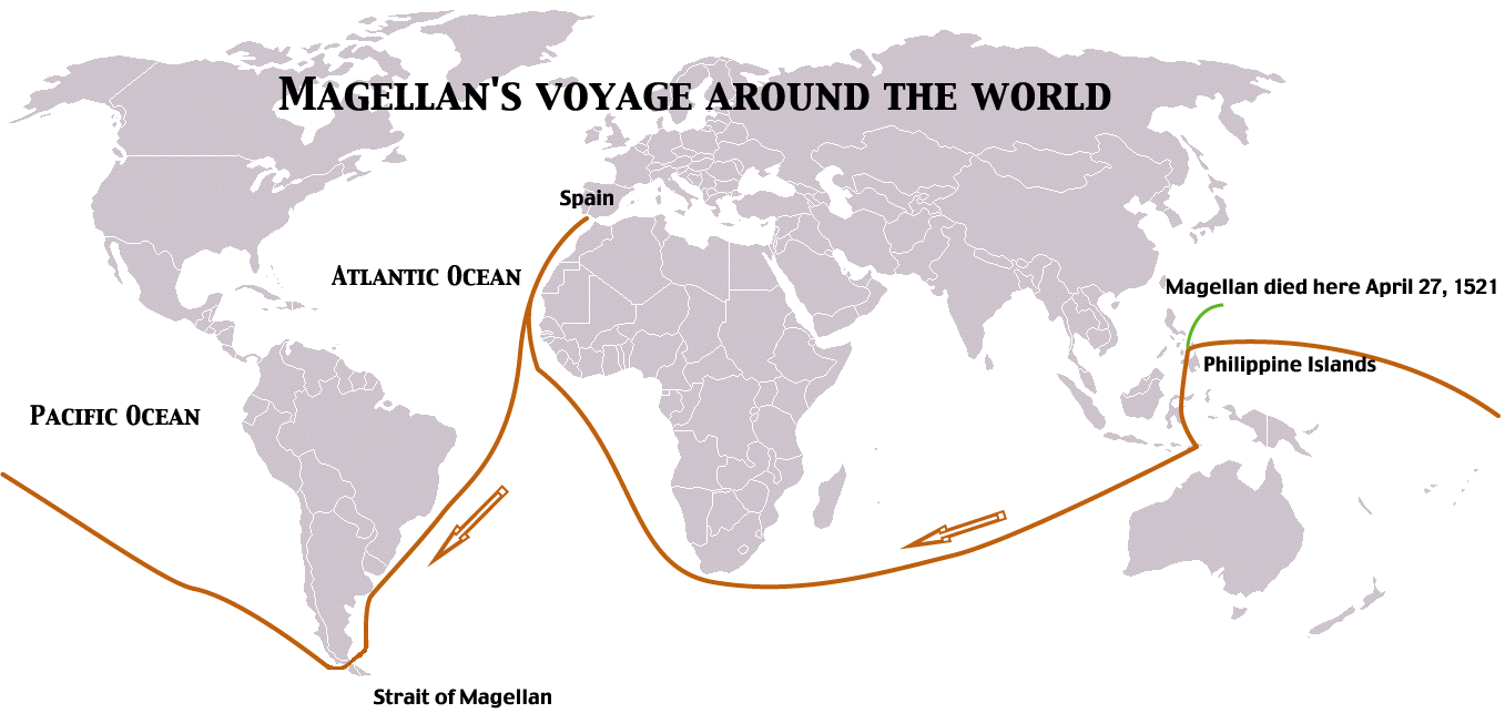 Key European explorers to Americas, File:Magellan-Map-En.png - Wikipedia