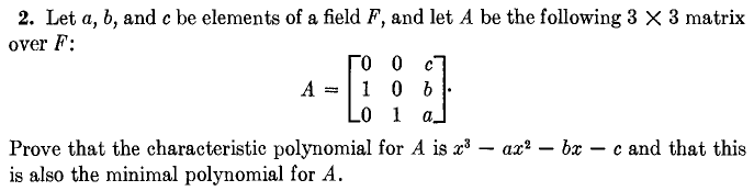 Definition and properties, linear algebra - Find the minimal polynomial for the given matrix. - Mathematics Stack Exchange