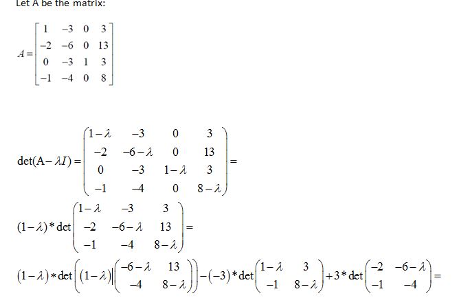 Definition and Structure, polynomials - Characteristic Polymonmial 4x4 Matrix - Mathematics Stack Exchange