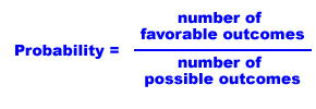 Odds calculation using ratios, Here is the formula to calculate probability: