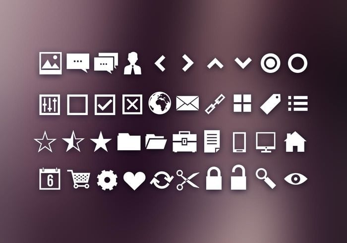 Key Components of the Interface, 40 Ui Icons Shapes | Free Photoshop Shapes at Brusheezy!