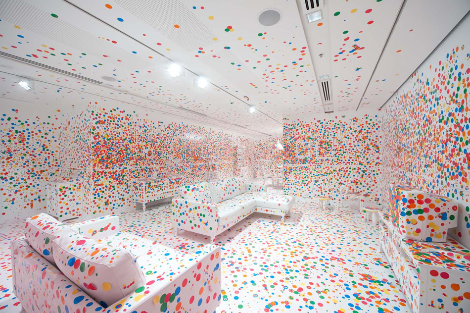 Emergence and Philosophical Differences, Installation view of The obliteration room 2011 as part of 'Yayoi Kusama: Look Now, See Forever ...
