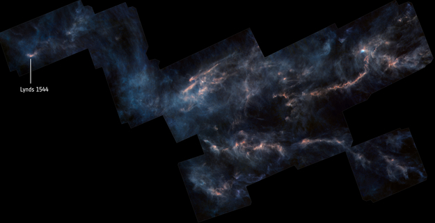Properties of molecular clouds, ESA Science & Technology: Herschel's view of the Taurus molecular cloud - annotated
