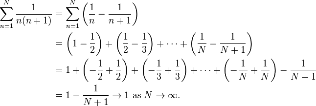 Summation notation for series, Telescoping series - Wikipedia, the free encyclopedia
