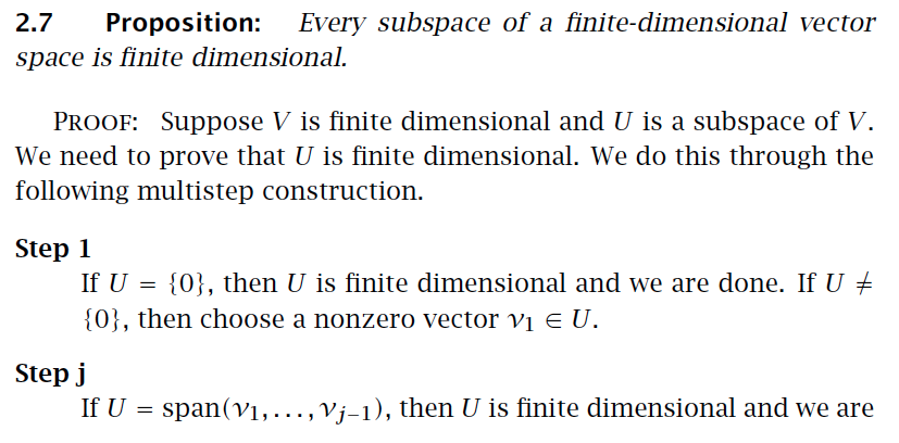 Definition and Properties, linear algebra - Subspace of a finite dimensional space is finite dimensional - Mathematics ...