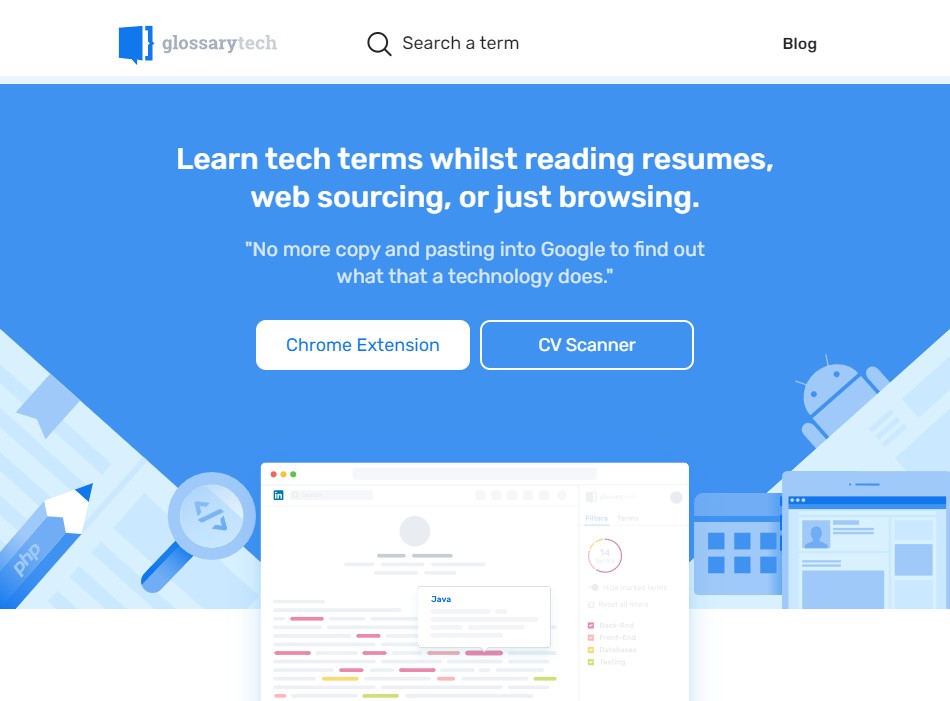 GlossaryTech highlighting technical terms