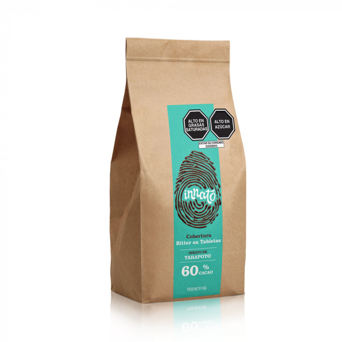 INNATO COBERTURA CHOCOLATE ORIGEN TARAPOTO 60% x1kg INNATO COBERTURA CHOCOLATE ORIGEN TARAPOTO 60% x1kg