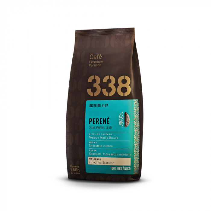 CAFÉ PREMIUM PERUANO 338 ORGÁNICO MOLIENDA ESPRESSO x250gr - PERENE CAFÉ PREMIUM PERUANO 338 ORGÁNICO MOLIENDA ESPRESSO x250gr - PERENE