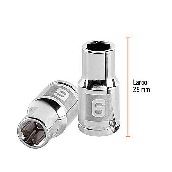 DADO HEX. 6MM ENCASTRE 1/4" 13168 TRUPER