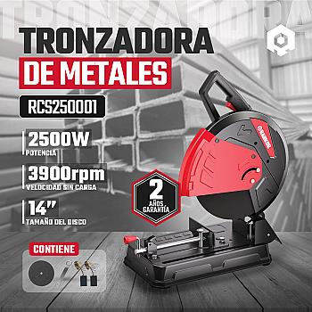 TRONZADORA 2500W + DISCO DE 14" (355MM)  + LLAVE +  JGO DE CARBONES RCS250001 RANKOR