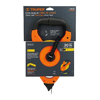 CINTA METRICA 30MT FIBRA DE VIDRIO TIPO CRUCETA 12646 TRUPER
