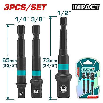 SET EXTENCIONES SOCKET DE IMPACTO 3PCS 1/4 HEX 50BV30 TAC273651 TOTAL