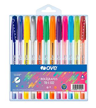 BOLÍGRAFO OVE TRI-X 032 X 12 COLORES