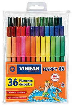 PLUMÓN DELGADO VINIFAN HAPPY 45 ESTUCHE ZIPPER X 36 UND