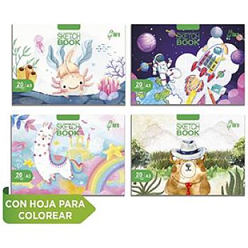 BLOCK DIBUJO ESPECIAL LORO A3 DISEÑO 20 HOJAS