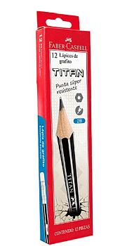 LÁPIZ 2B GRAFITO FABER CASTELL TITAN CON BORRADO X 12 UND