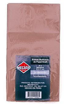 BOLSA DE PAPEL KRAFT MECASA 15 X 27 CM PAQUETE