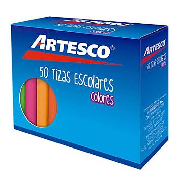 TIZA DE COLORES ARTESCO CAJA X 50 UND