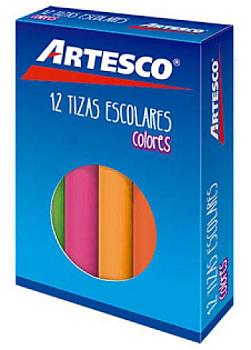 TIZA DE COLORES ARTESCO CAJA X 12 UND
