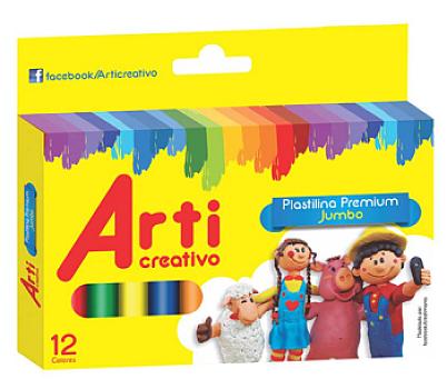 PLASTILINA JUMBO ARTI CREATIVO X 12 UND
