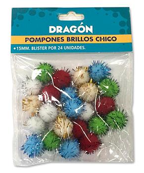 POMPONES BRILLO CHICO DRAGON 15 MM