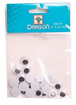 OJOS MOVIBLES DRAGON N°14 BLÍSTER X 24 UND