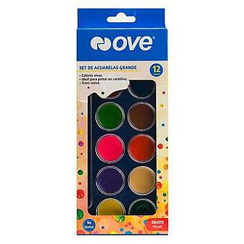 ACUARELA GRANDE OVE 12 COLORES