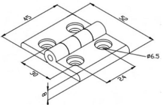 30SBP-Bisagra plastica articulada perfil 30