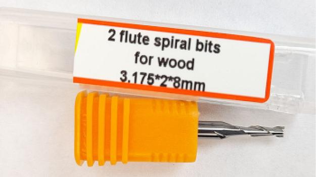 6151-Fresa espiral 2 labios para router 3.175×2×8×38.5 mm