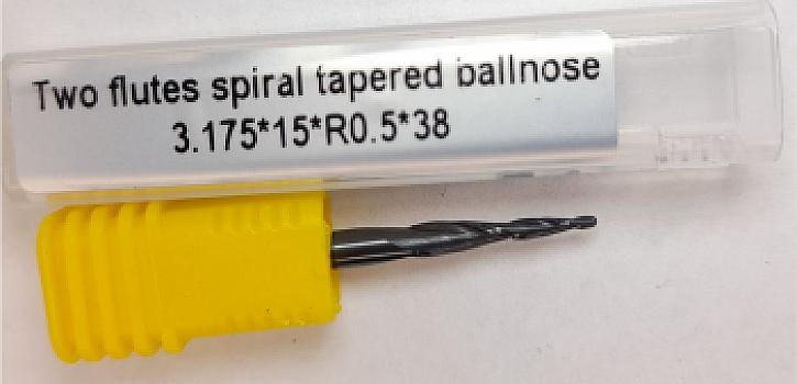 862-Fresa espiral 2 labios punta redondeada 3.175×15×R0.5 TiAIN ca A