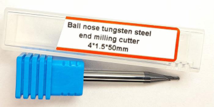 902-4*1.5*50mm Fresa espiral 2 labios punta esferica carburo tungsteno HRC55