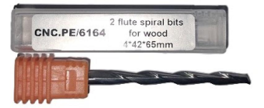 6164-Fresa espiral 2 labios para router 4×42×65 mm