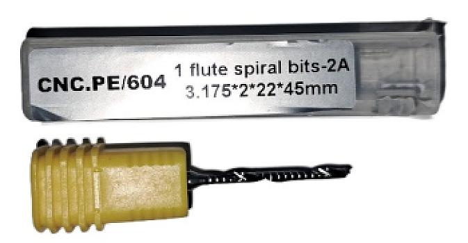 604-Fresa espiral 1 labio 3.175×2×22 mm calidad 2A