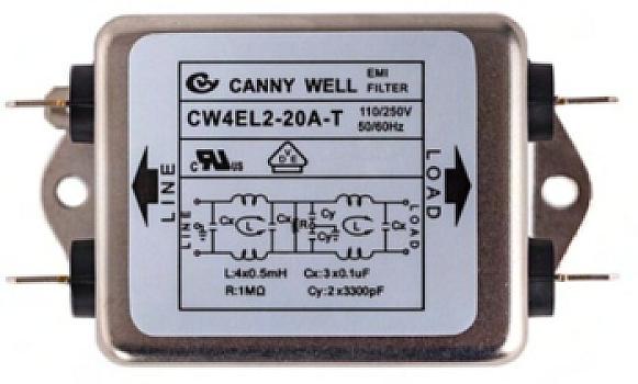 EMI30R-Filtro EMI CW4-30A-R monofasico con bornes atornillables