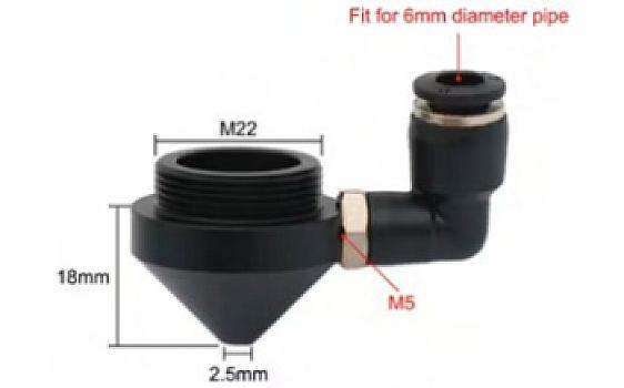 KM22C-Punta M22 para cabezal lente y espejo 38.1mm