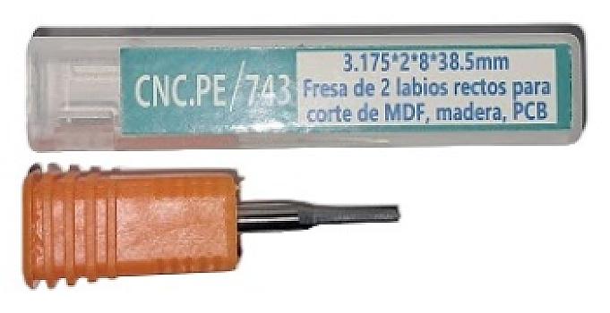 743-Fresa 2 labios recta 3.175×2×8 mm ca A