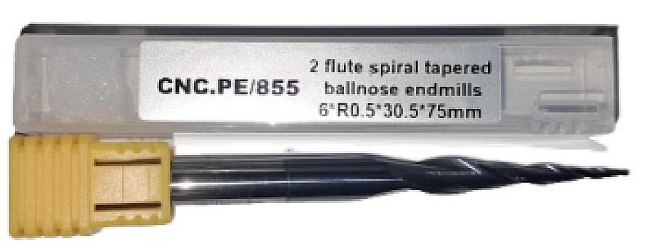 855-Fresa espiral 2 labios punta redondeada 6×30.5×R0.5 TiAIN ca A