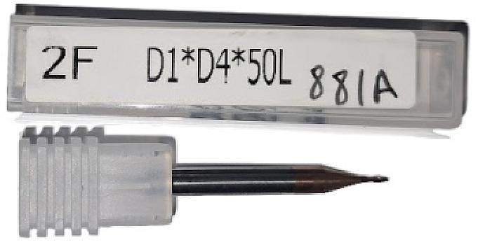 881A-4×1×50 mm TiSiN fresa espiral 2 labios carburo tungsteno HRC55