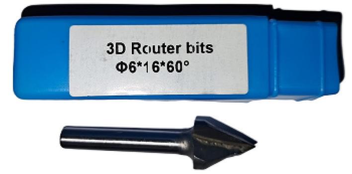 FM30-Fresa cónica 3D 6×16×60° corte canal triangular ca A
