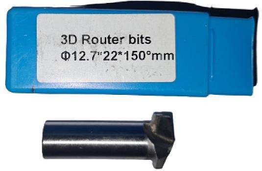 FM58-Fresa cónica 3D 12.7×22×150° corte canal triangular ca A