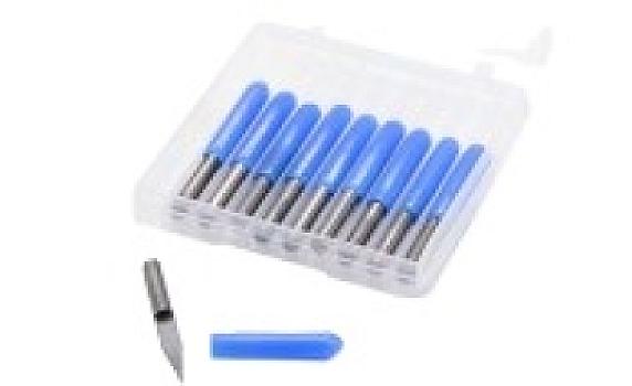 VS31D-Kit 10 fresas económicas V 30° 0.1×3.175×28 mm ca B