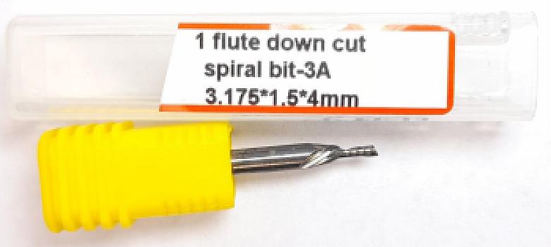 6471-Fresa espiral 1 labio corte abajo 3.175×1.5×4×38.5 mm ca3A