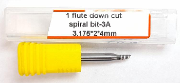 6472-Fresa espiral 1 labio corte abajo 3.175×2×4×38.5 mm ca3A