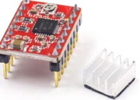 436-Driver A4988 rojo con disipador