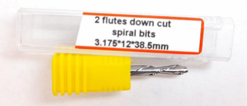 6483-Fresa espiral 2 labios corte abajo 3.175×12×38.5 mm